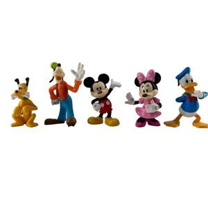 Disney Mickey Mouse Friends Figurine 5 Pieces Mickey,Minnie,Goofy, Donald, Pluto